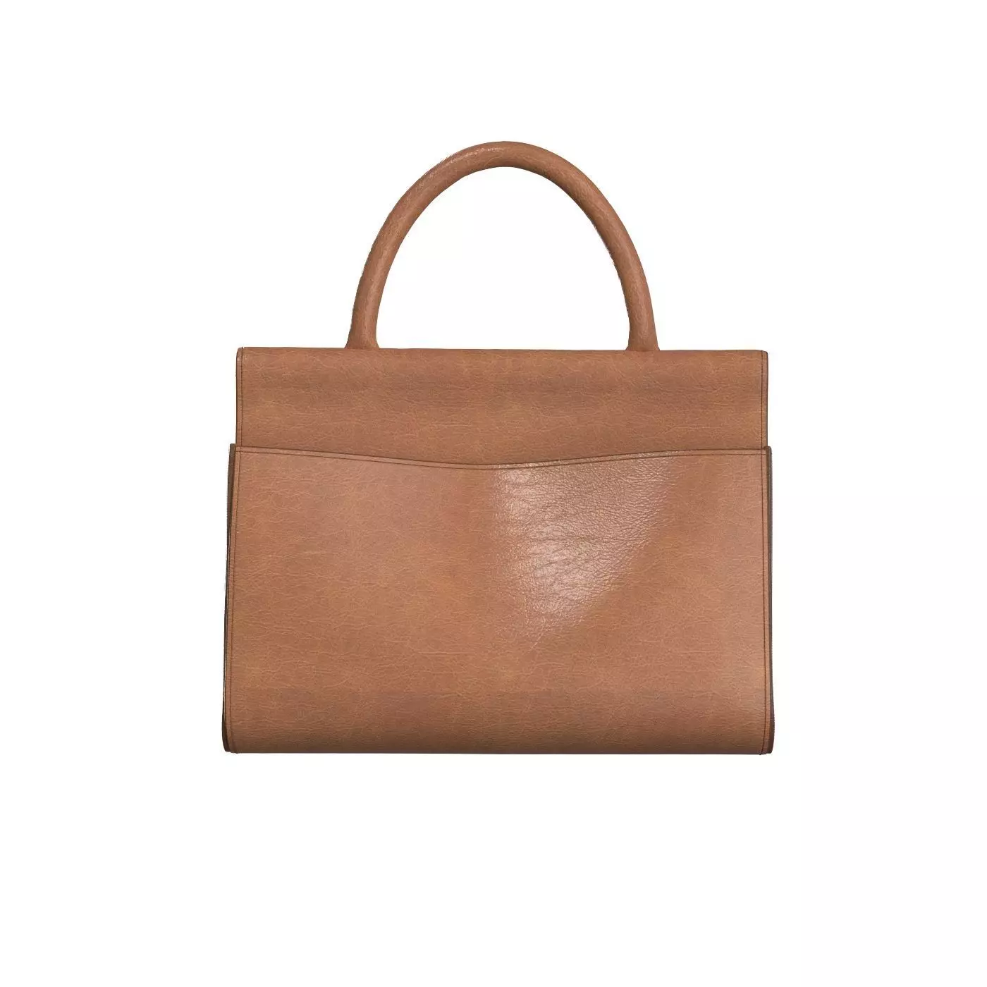 Brown Leather Tote Bag 3D model_0