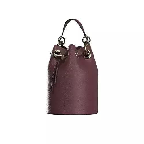 Burgundy Leather Bucket Bag