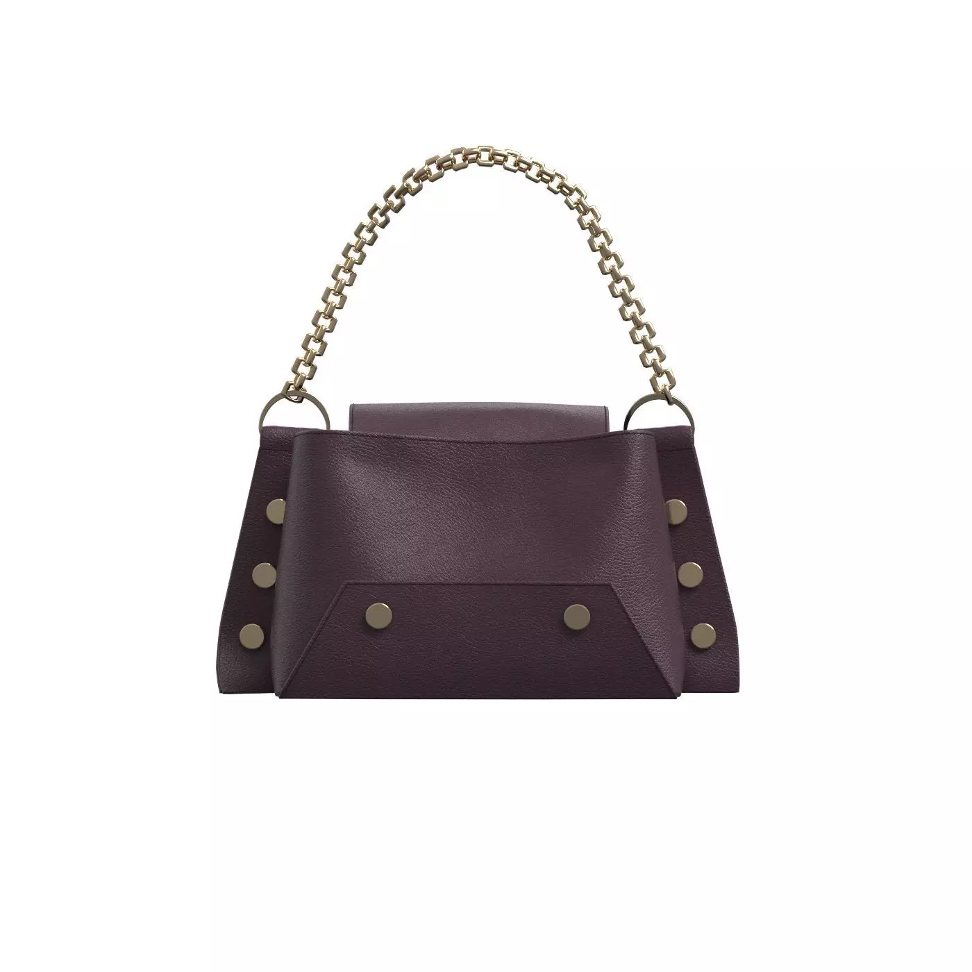 Burgundy Leather Chain Bag 3D model