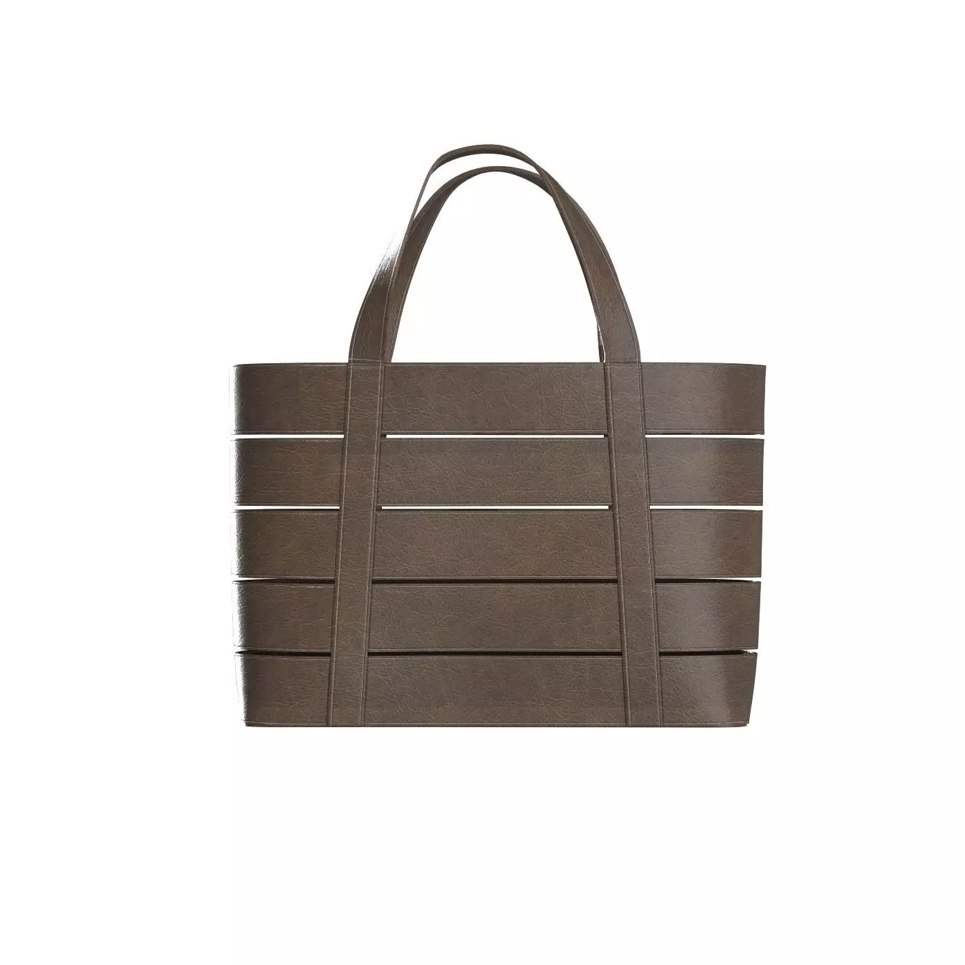 Dark brown Leather Tote Bag 3D model