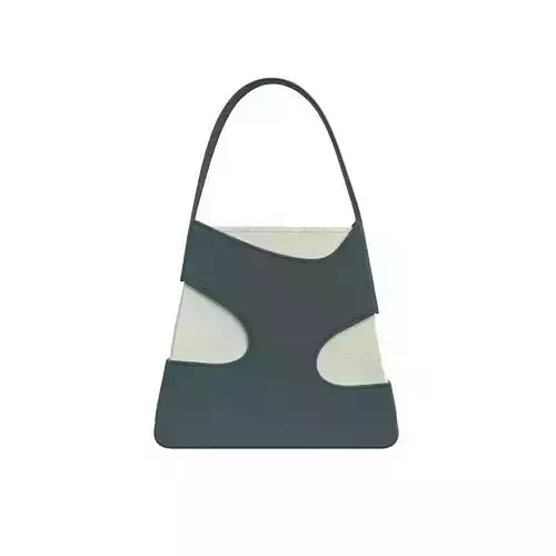 Dark green Leather Cutout detail Hobo Bag
