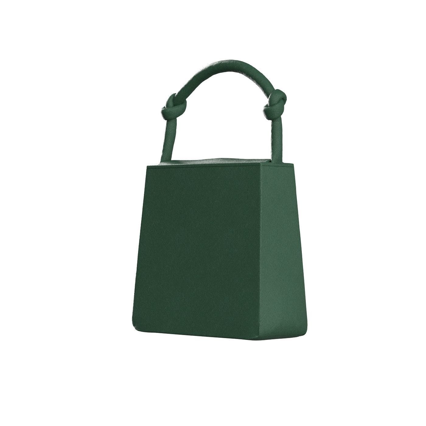 Dark green Leather Hobo Bag  3D model_3