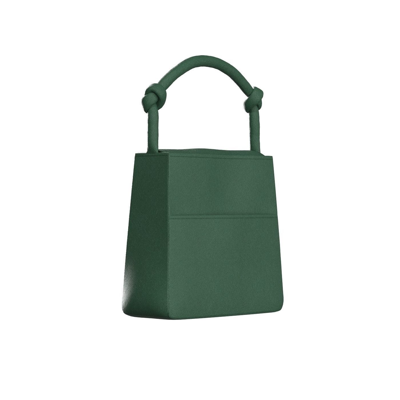 Dark green Leather Hobo Bag  3D model_1