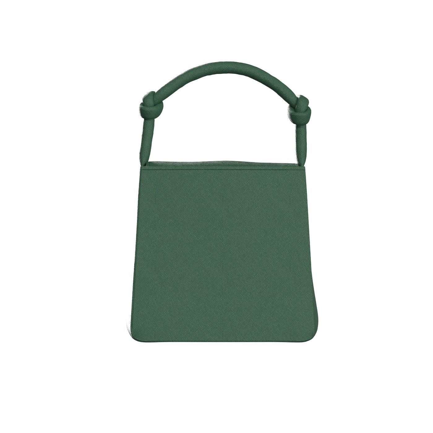 Dark green Leather Hobo Bag  3D model_4