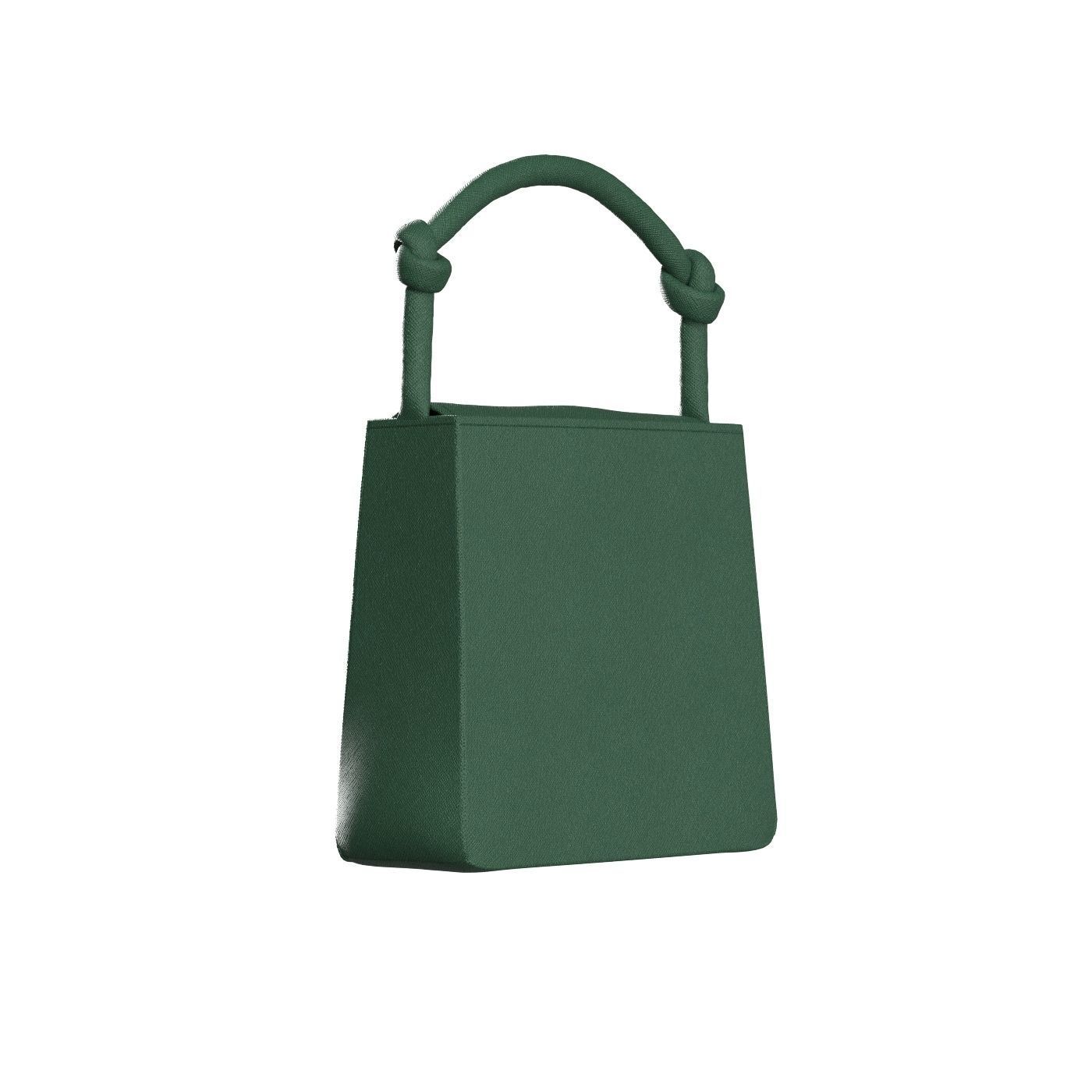 Dark green Leather Hobo Bag  3D model_5