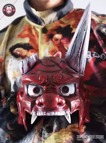Street Fighter 6 Akuma Mask - Oni Hannya Samurai Ghost Mask 3D print model