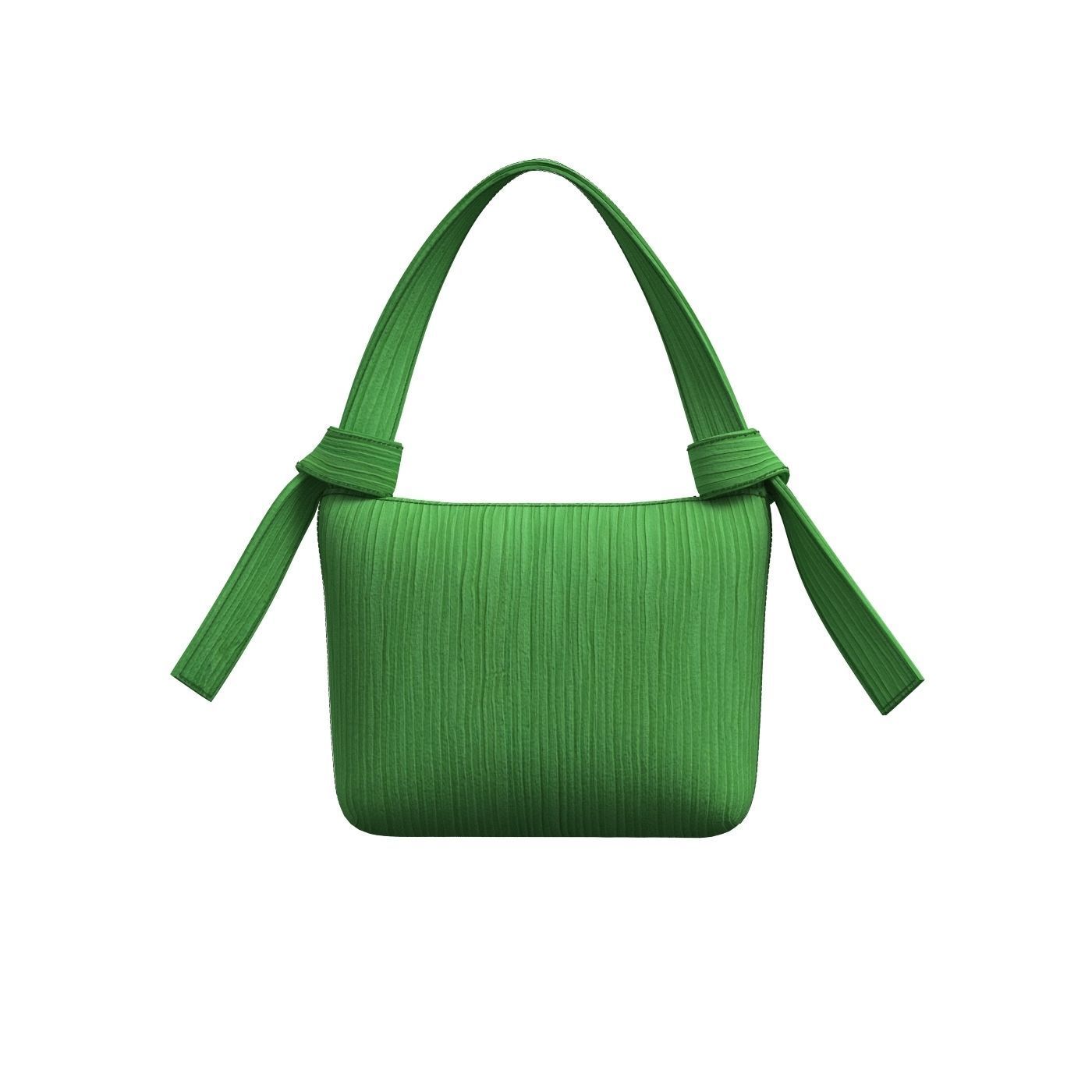 Green Cotton Flap Bag 3D model_4