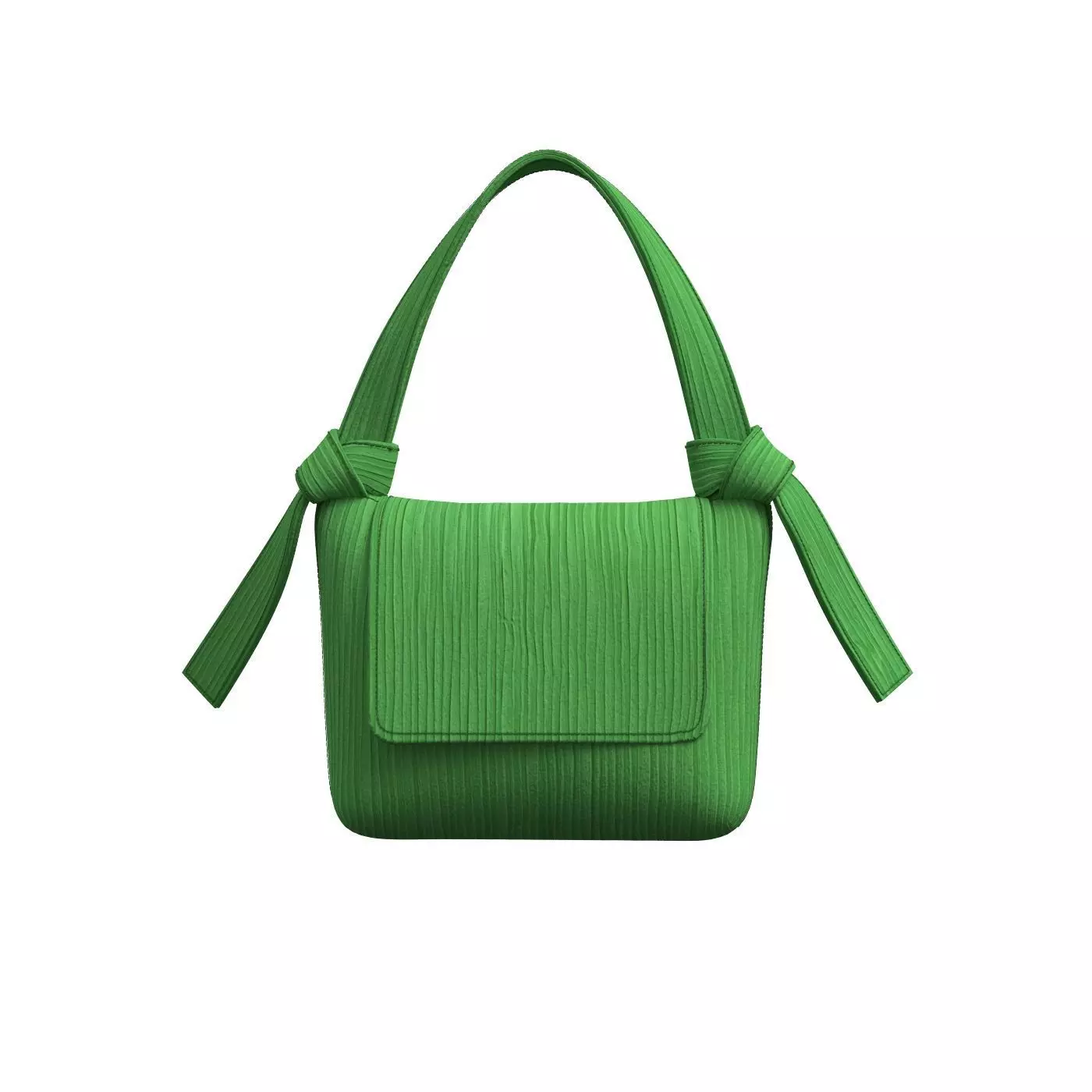 Green Cotton Flap Bag 3D model_0