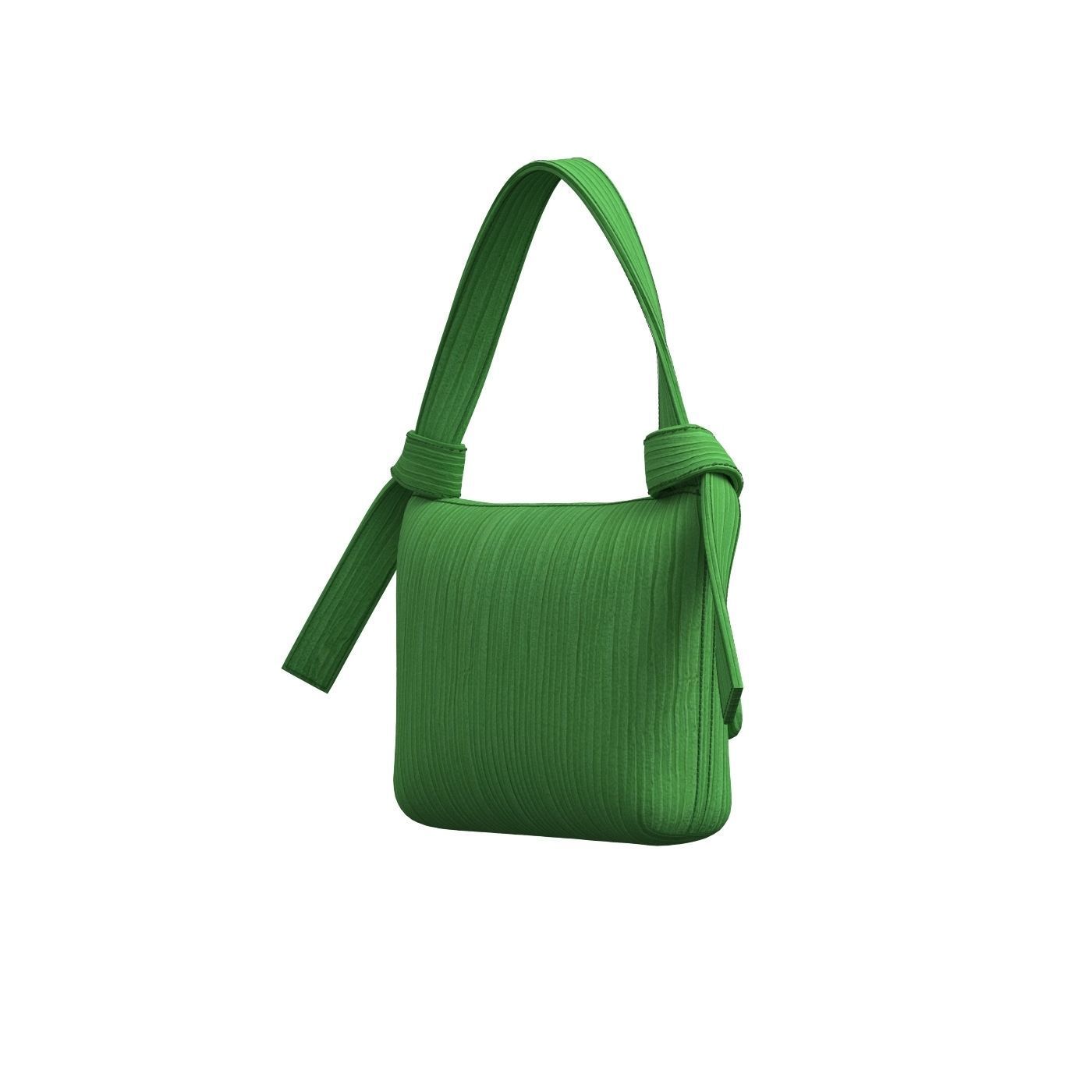Green Cotton Flap Bag 3D model_3