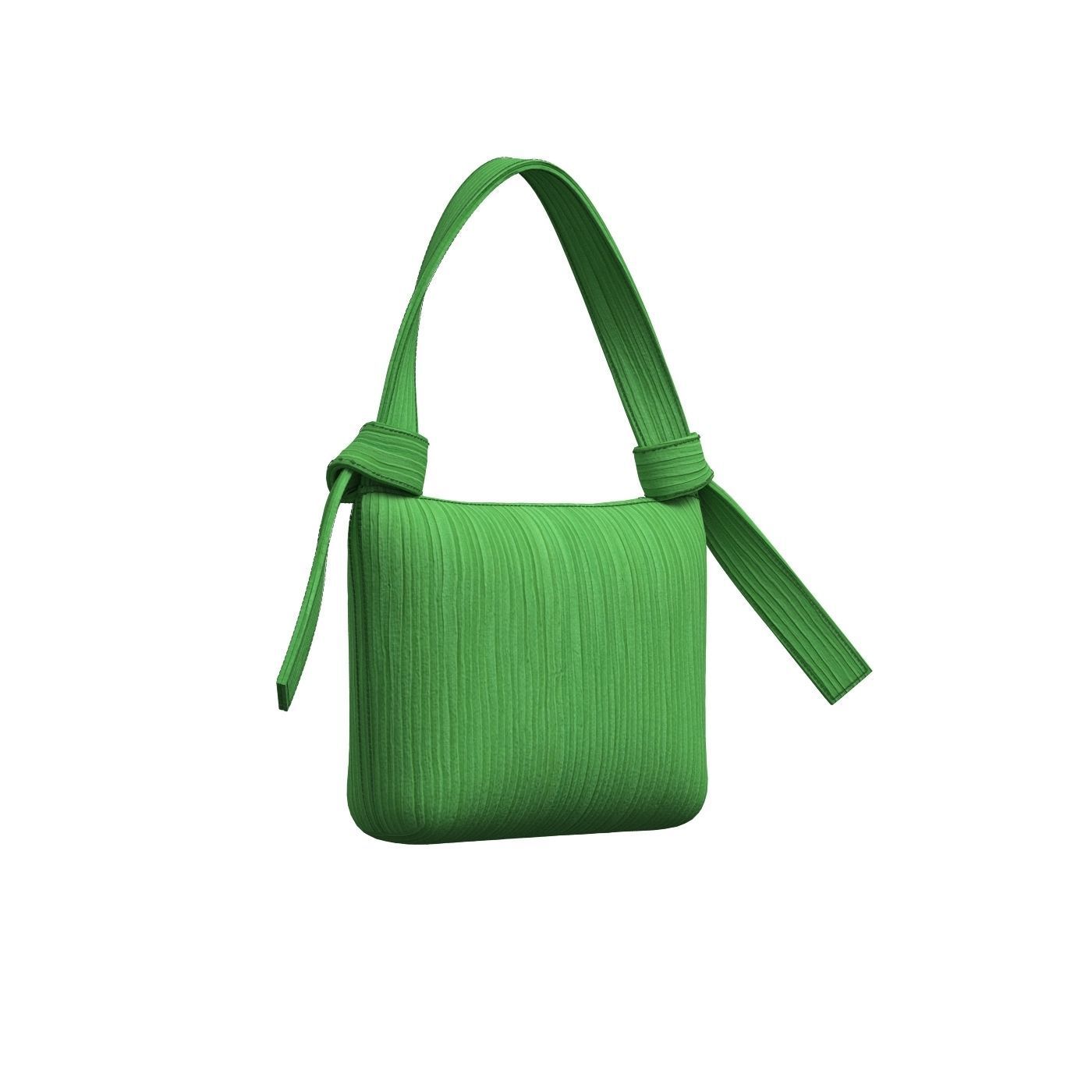 Green Cotton Flap Bag 3D model_5