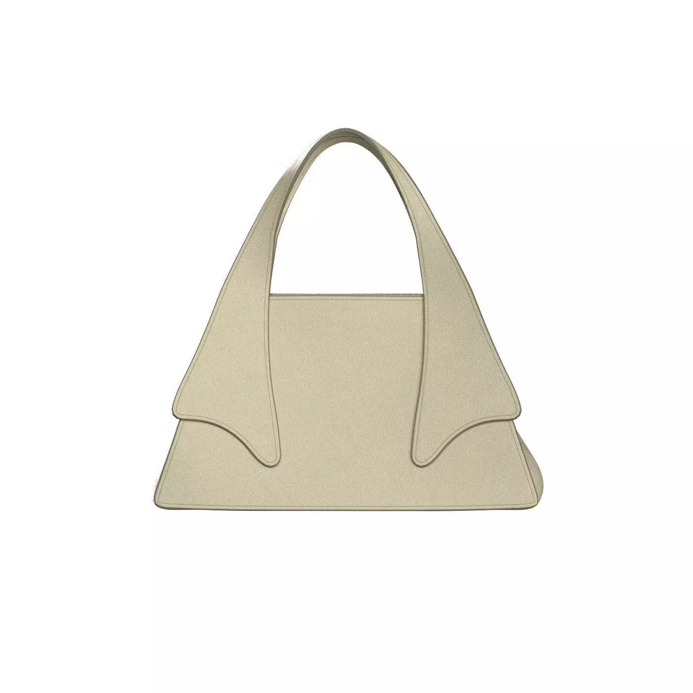 Ivory Leather Tote Bag 3D model_0
