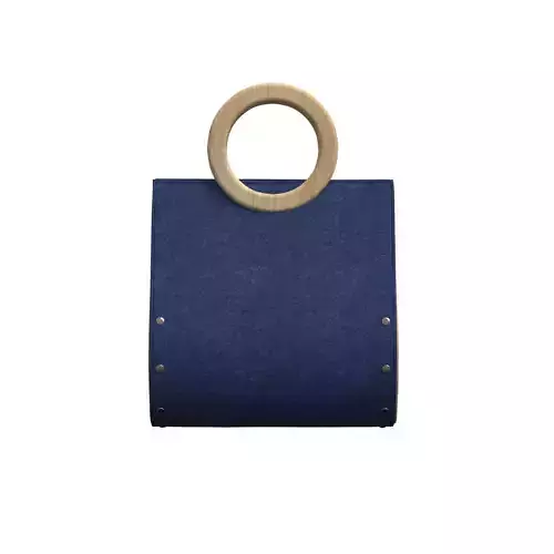 Navy Suede Ring Tote Bag