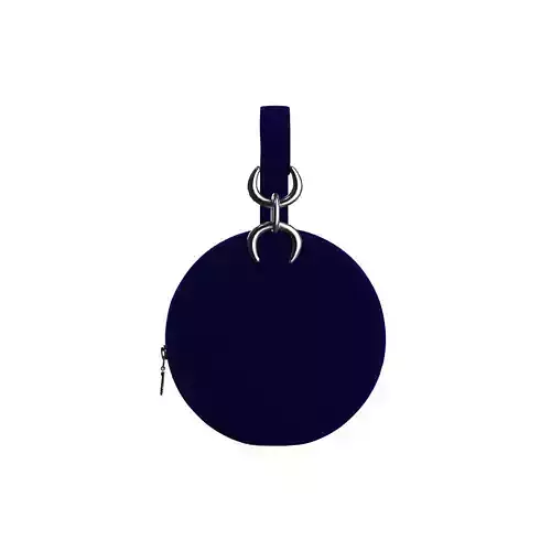 Navy Velvet Tambourine Bag