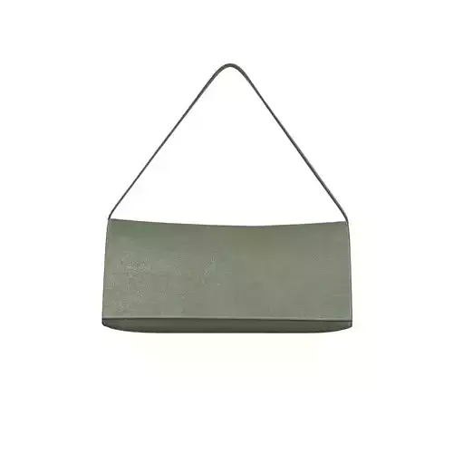 Olive Leather Triangle Shoulder Bag