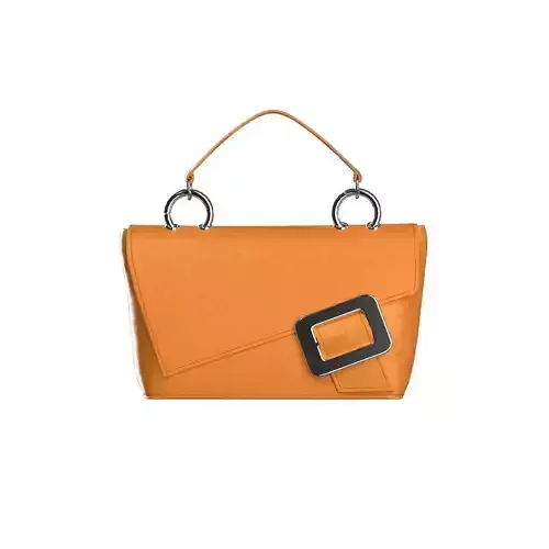 Orange Leather Flap Bag