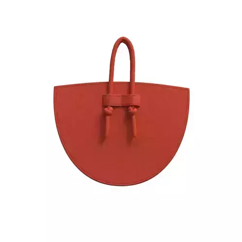 Orange Leather Tote Bag