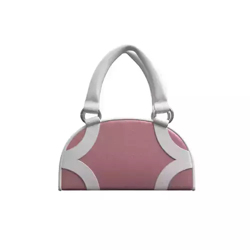 Pink Leather Half moon Tote Bag