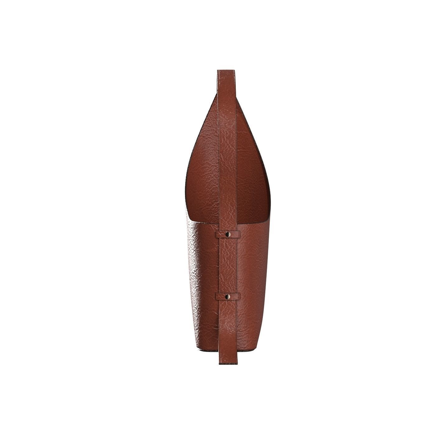 Red brown Leather Hobo Bag 3D model_6