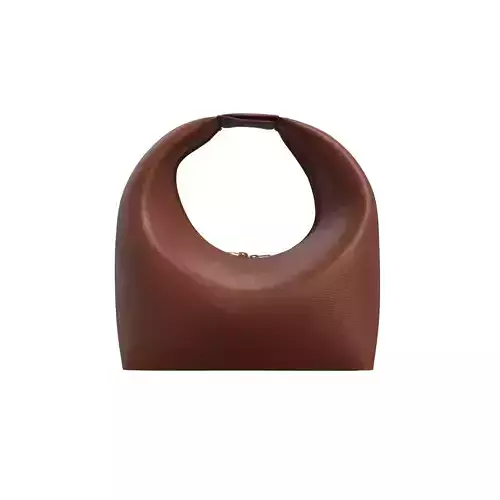 Red brown Leather Mini Hobo Bag
