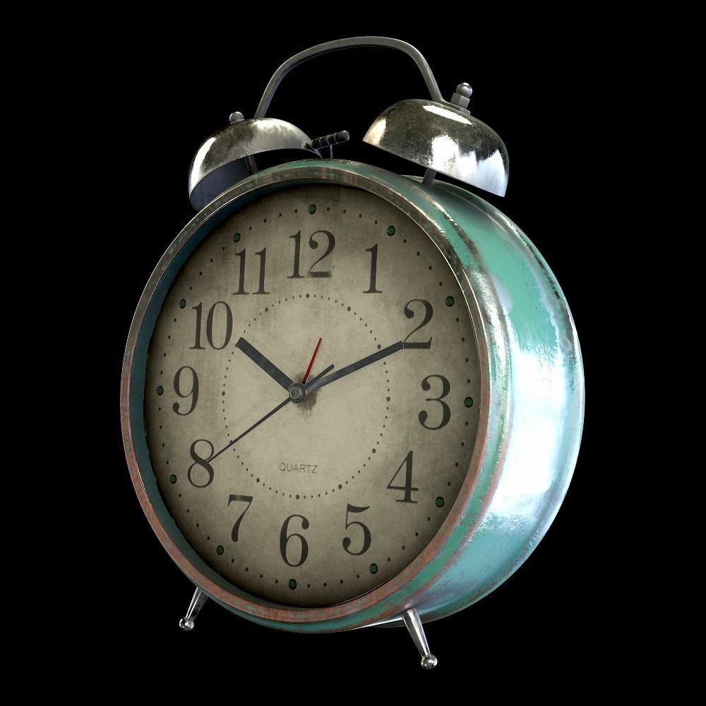 Old alarm clock 3D model_2