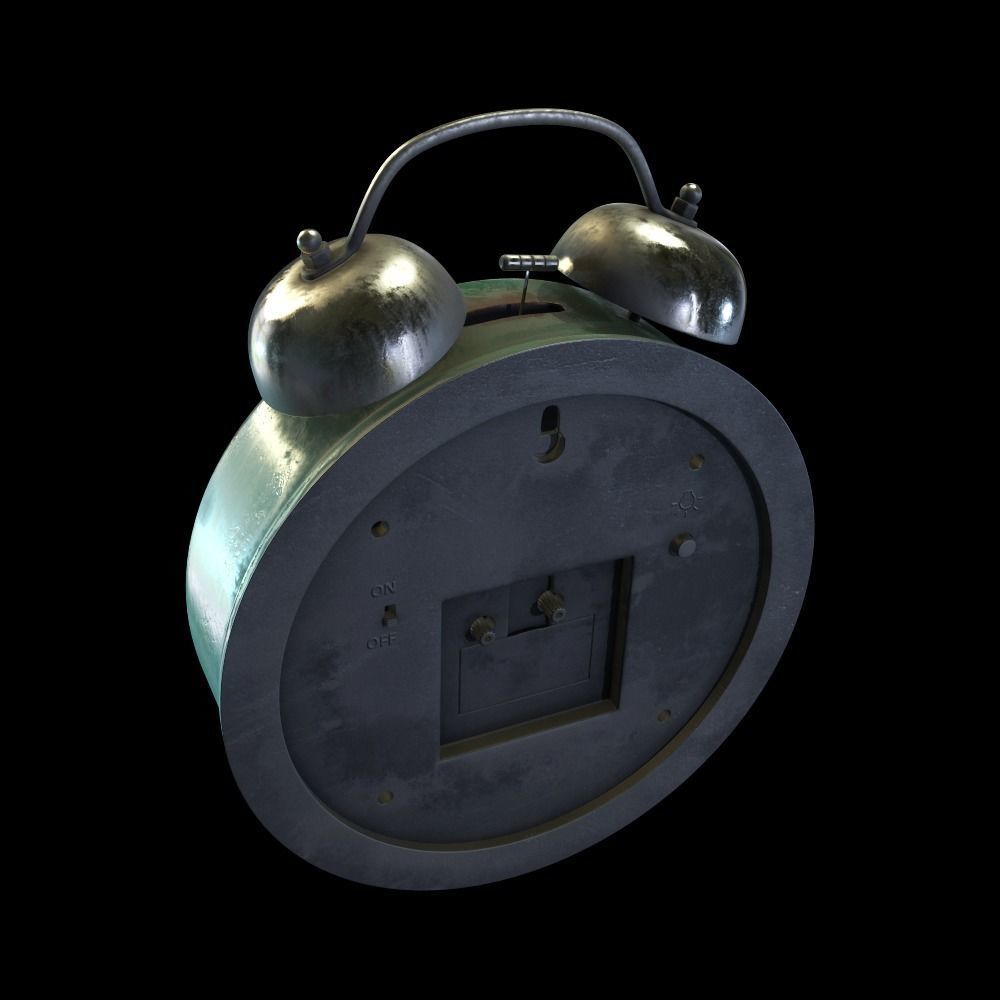Old alarm clock 3D model_3