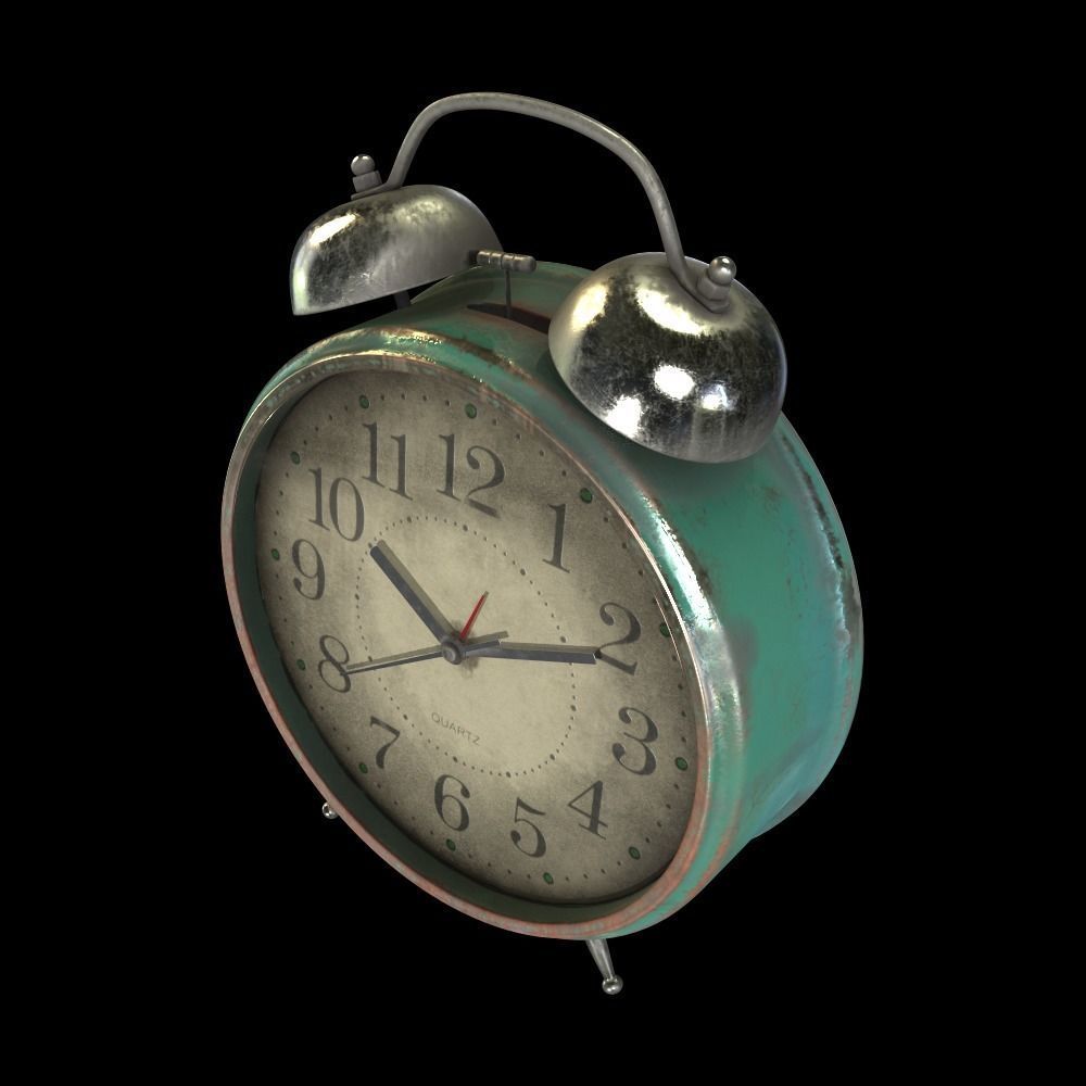 Old alarm clock 3D model_4