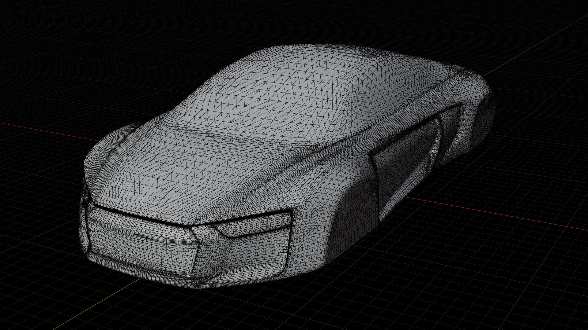 Audi R8 Sculpt Design For 3d Printing Low-poly 3D model_8