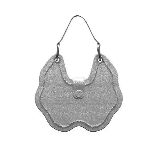 Silver Leather Mini Flap Bag