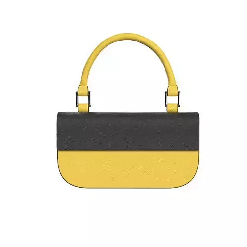 Yellow Leather Baguette Bag