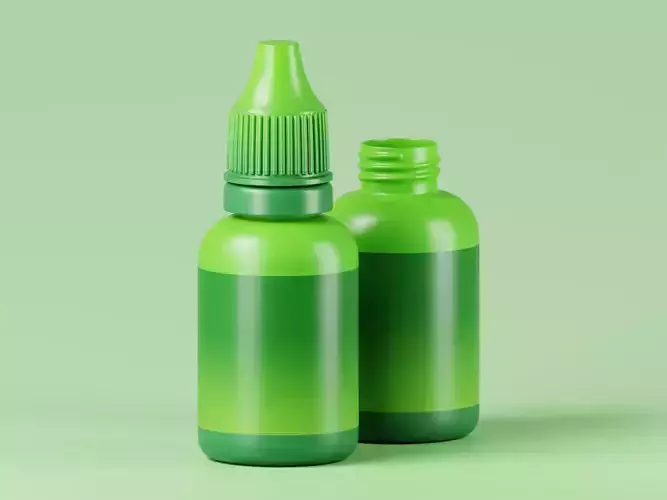 Cosmetic Green Color Liquid Product Bottle 3D Model