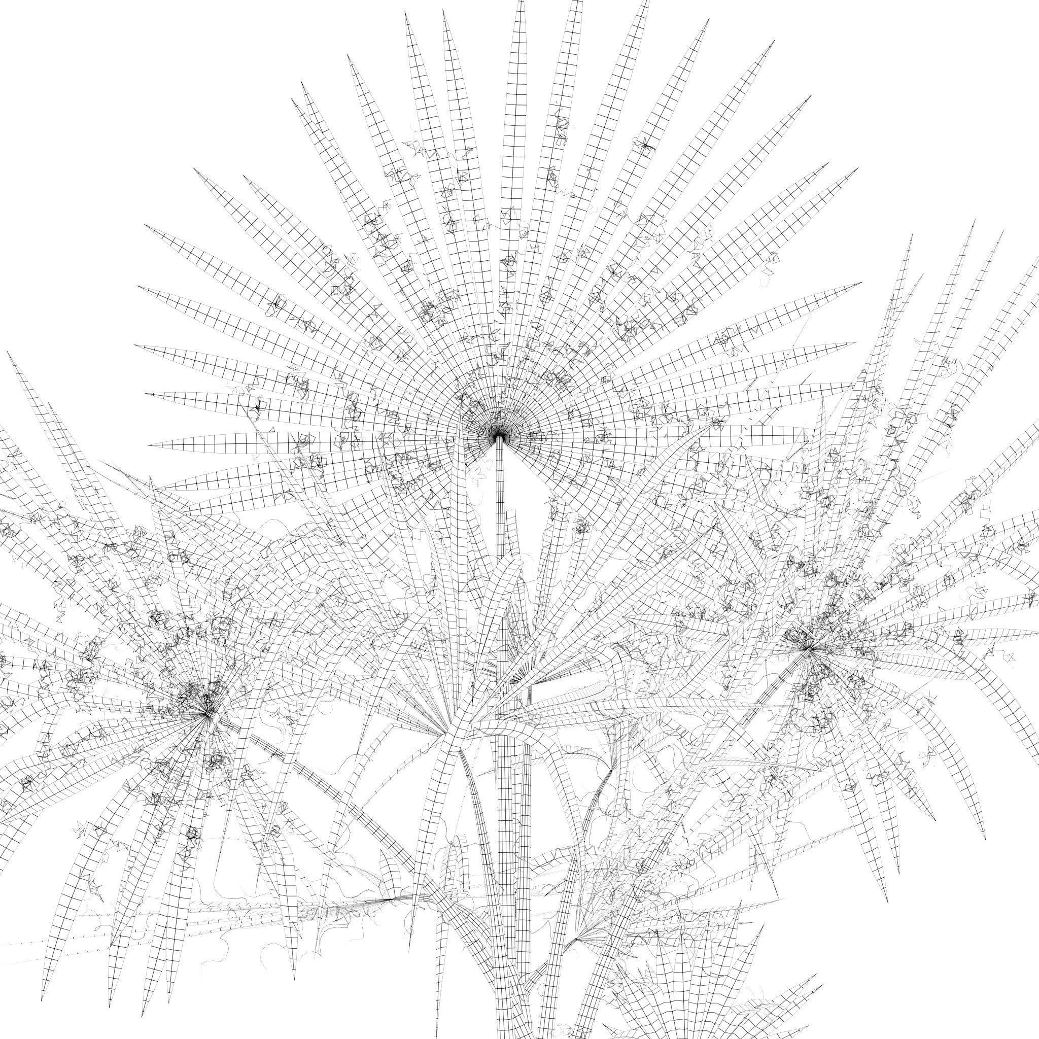 Plants collection 218 - palm grass cactus papirus 3D model_22