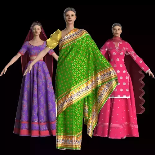 3 Indian female dress