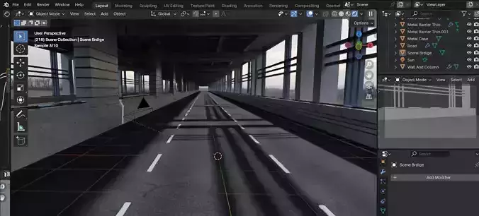  Animated classic old bridge model