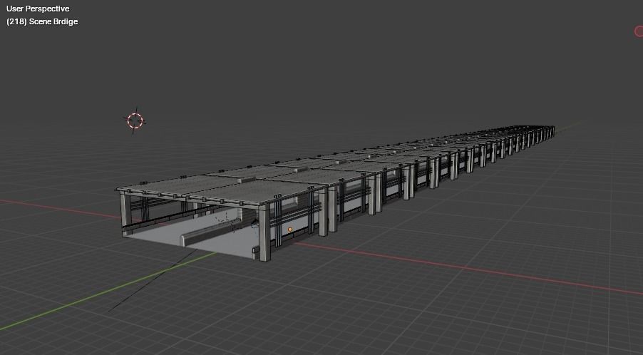 Animated classic old bridge model Low-poly 3D model_5