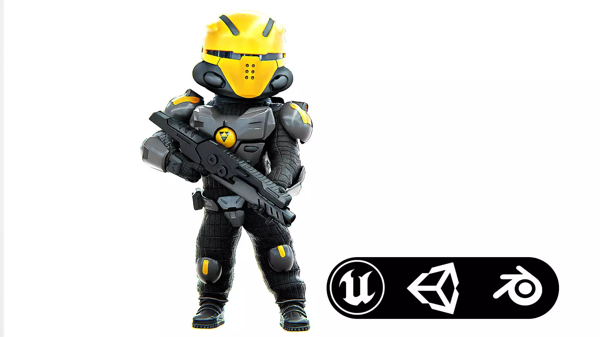 CYBER SOLDIER XC-300 Rigged for Unreal Engine - Unity - MIXAMO 3D model