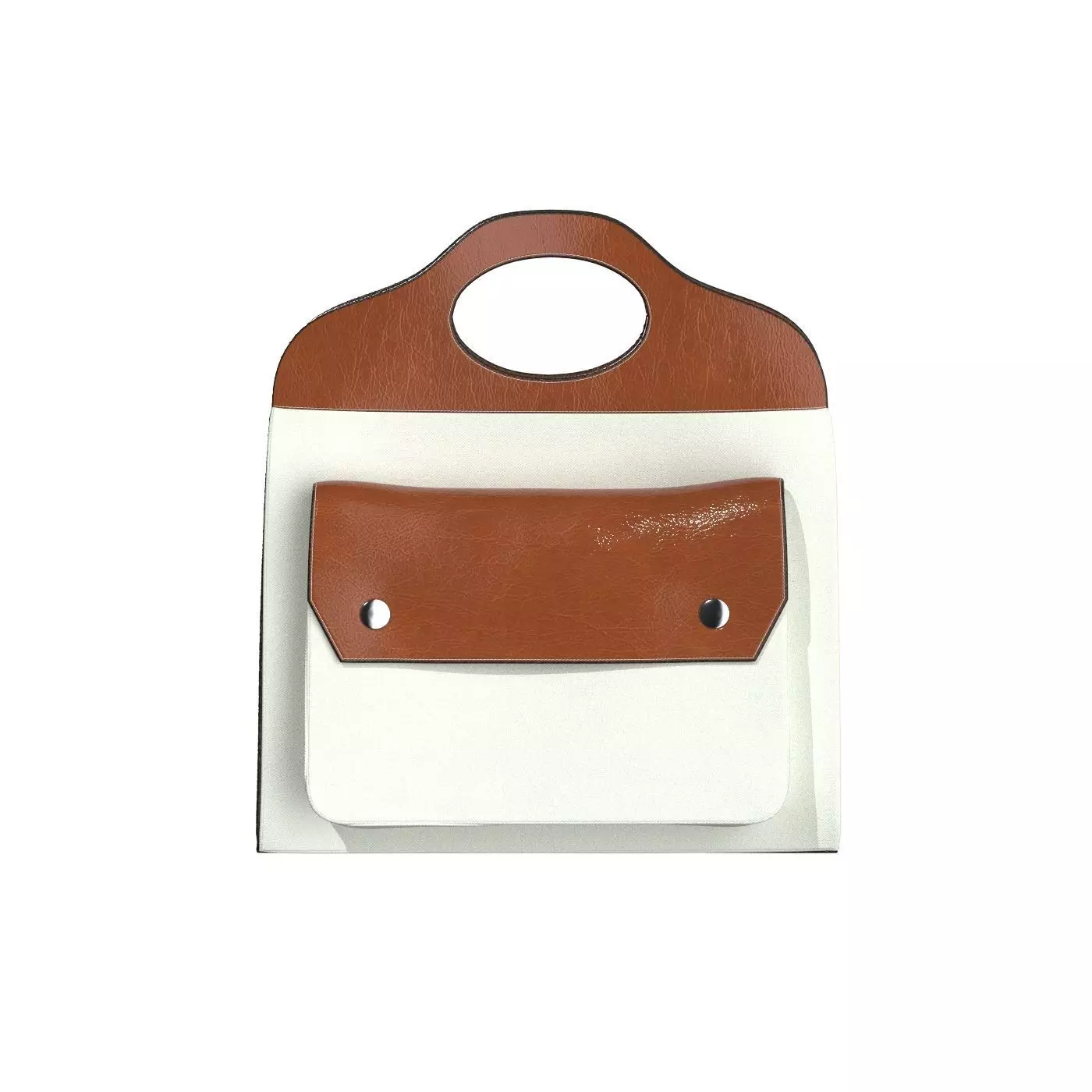 Brown Leather Tote Bag 3D model