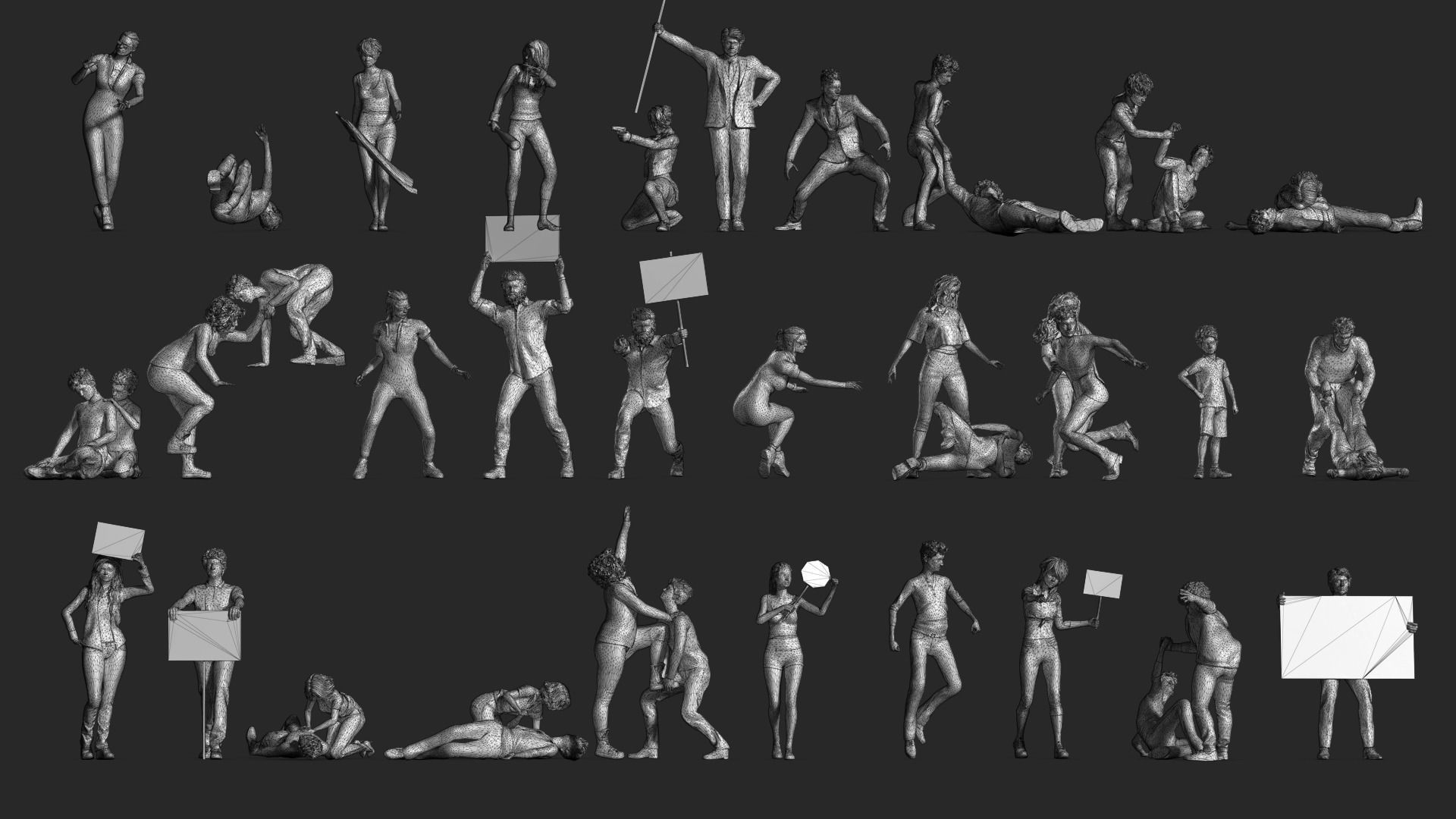 LP People 09 Riots 3D print model_17