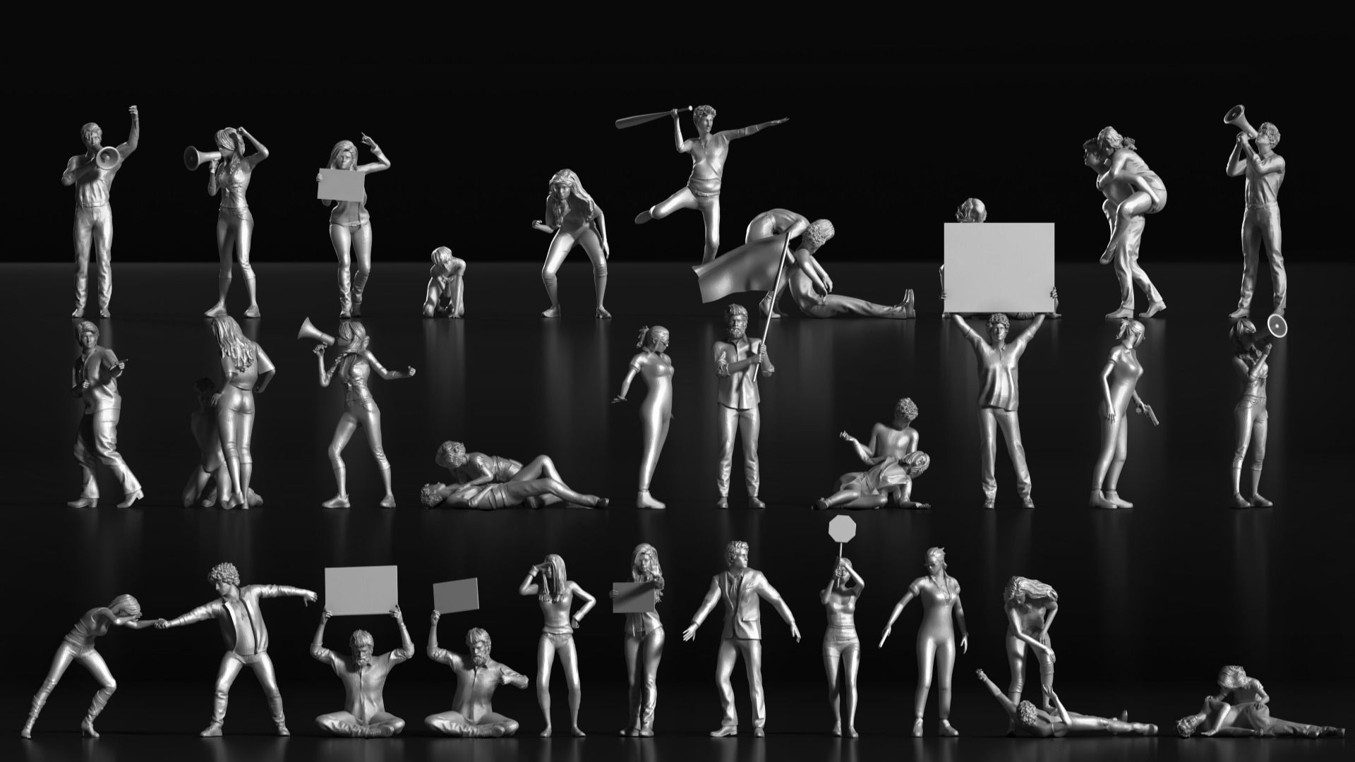 LP People 09 Riots 3D print model_6