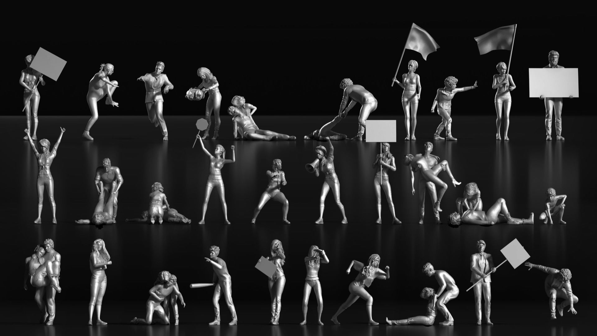 LP People 09 Riots 3D print model_3