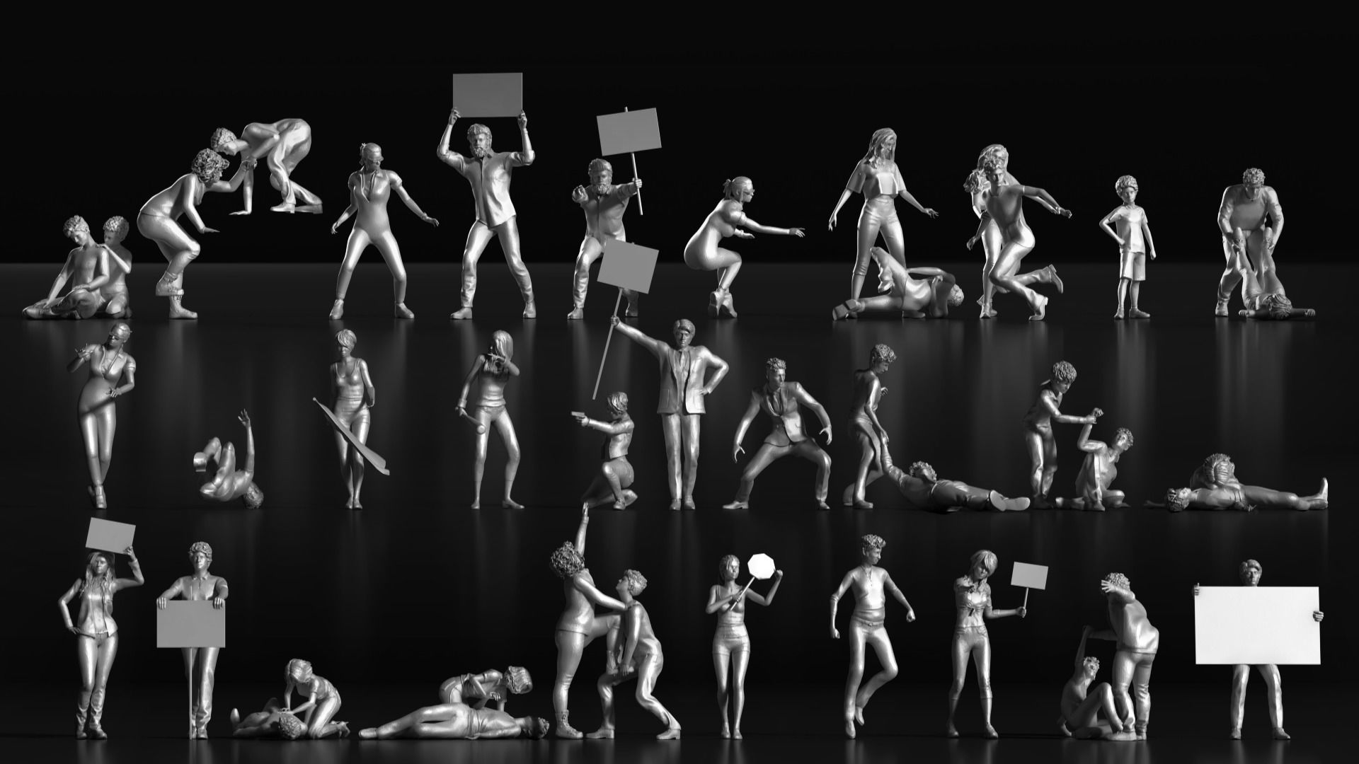 LP People 09 Riots 3D print model_7