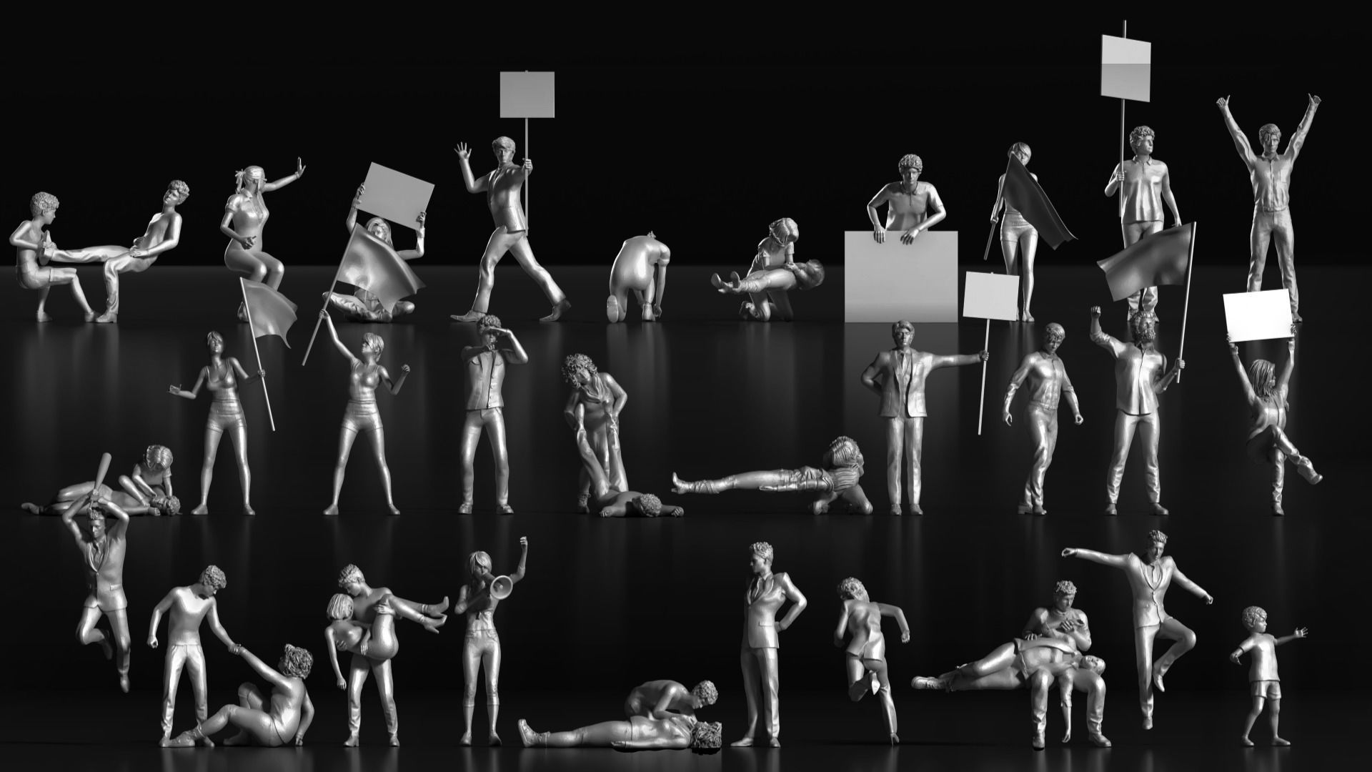 LP People 09 Riots 3D print model_5