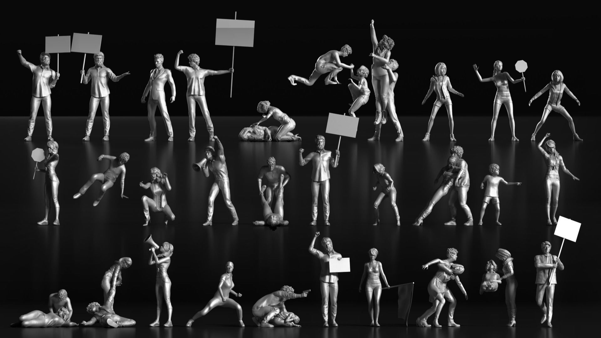 LP People 09 Riots 3D print model_1