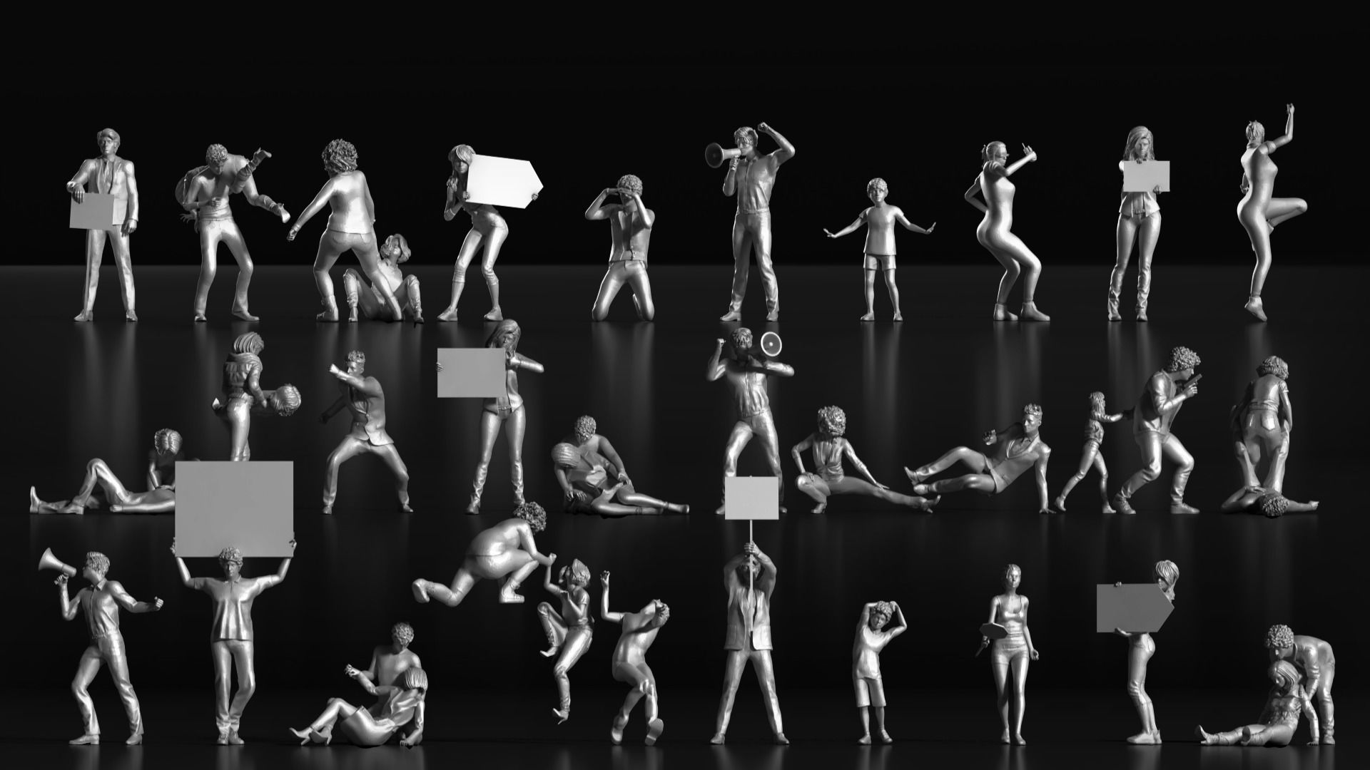 LP People 09 Riots 3D print model_8