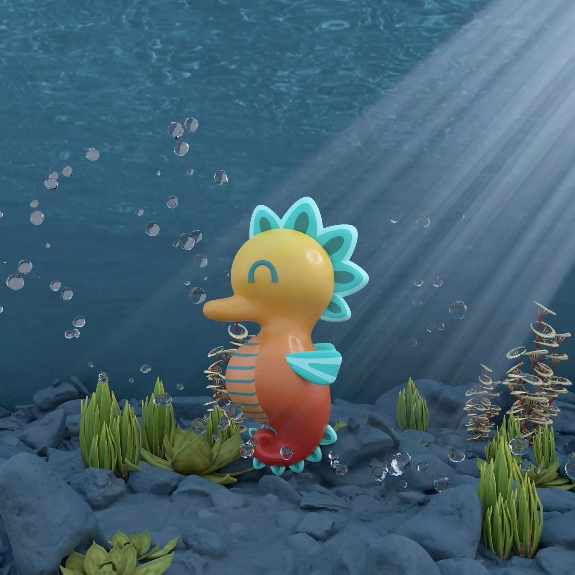 Stylized Seahorse 3D model