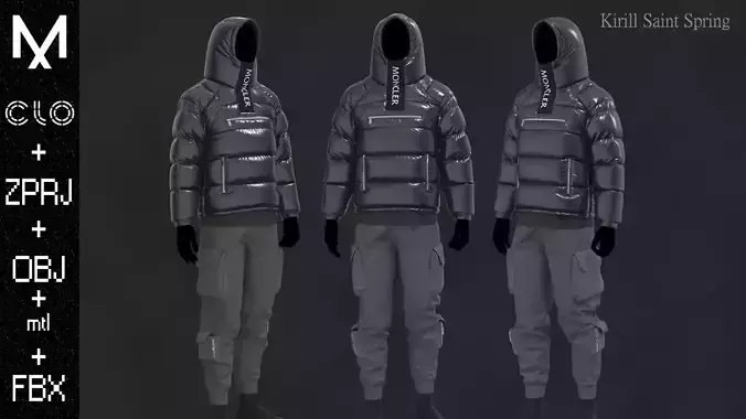 Outfit Male Marvelous designer Clo3d OBJ mtl FBX ZPRJ