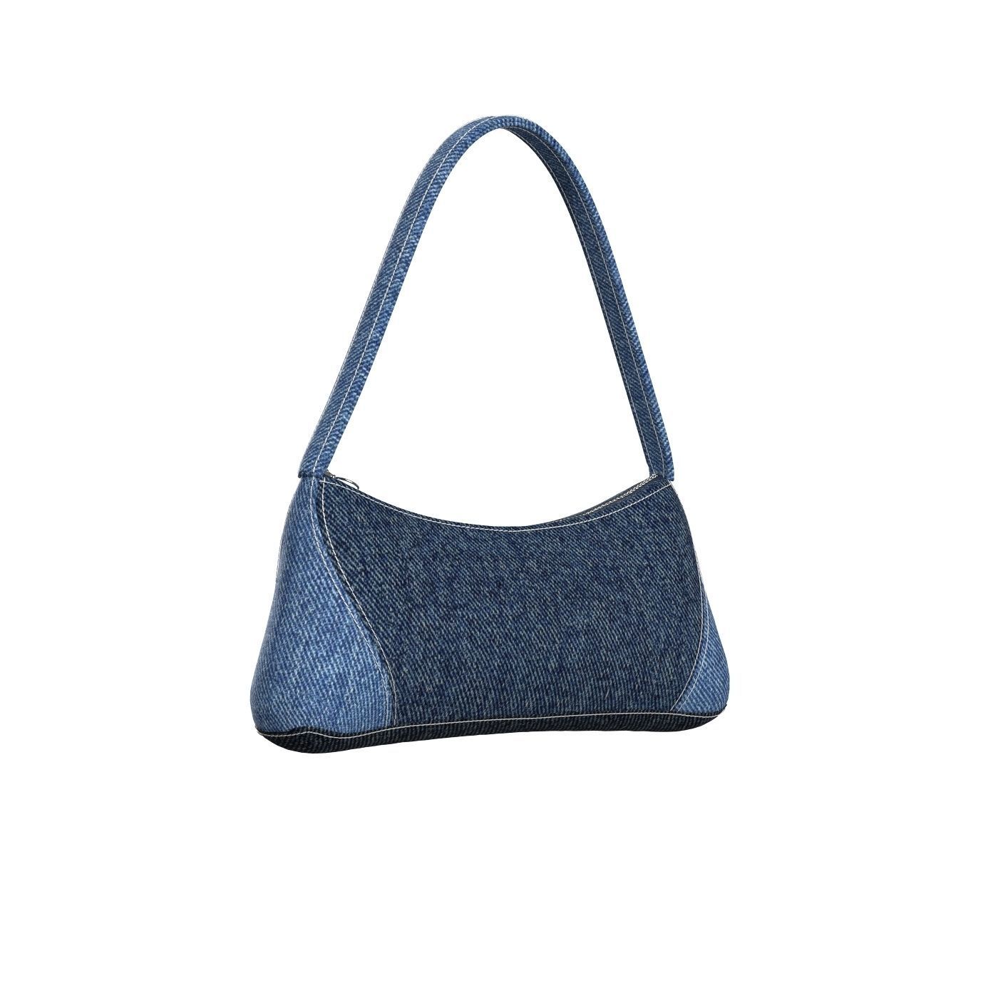 Denim Shoulder Bag 3D model_5