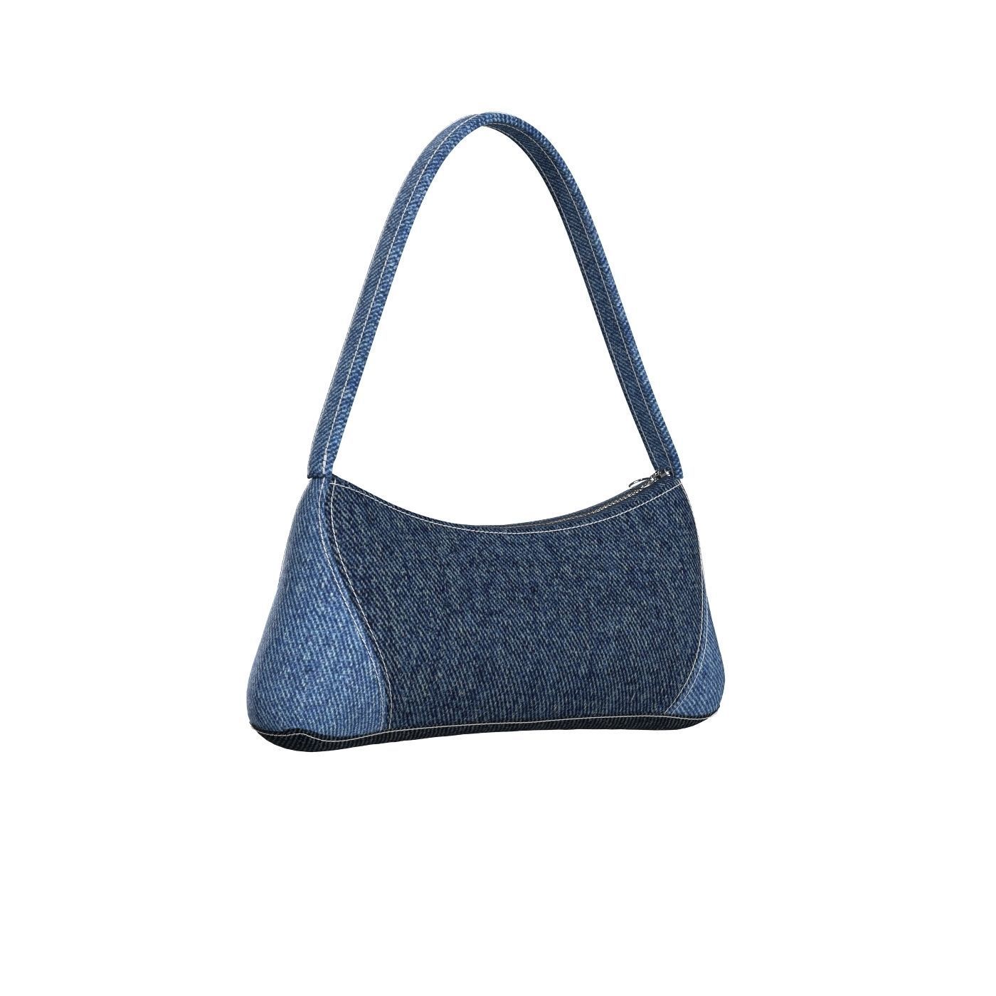 Denim Shoulder Bag 3D model_1