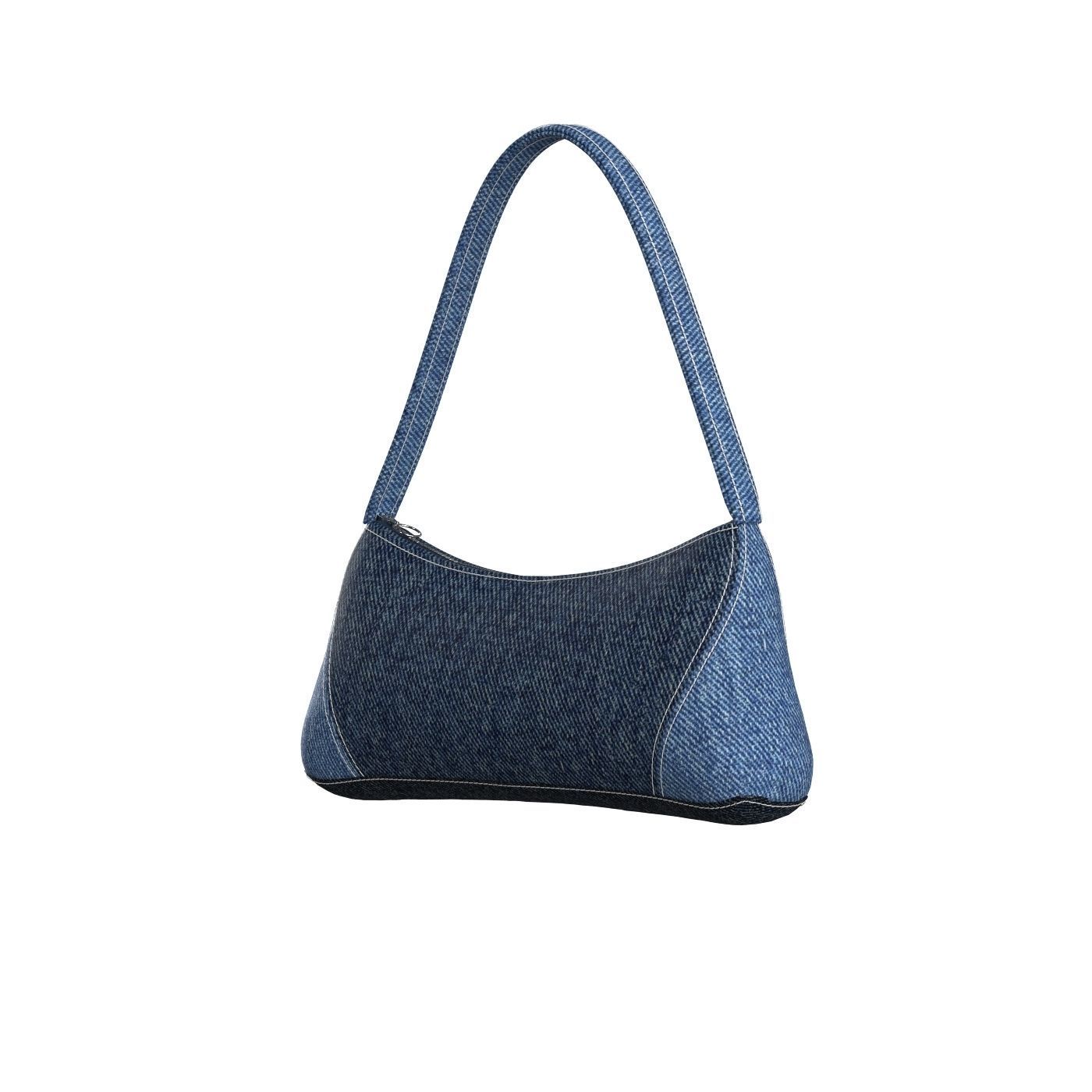 Denim Shoulder Bag 3D model_3