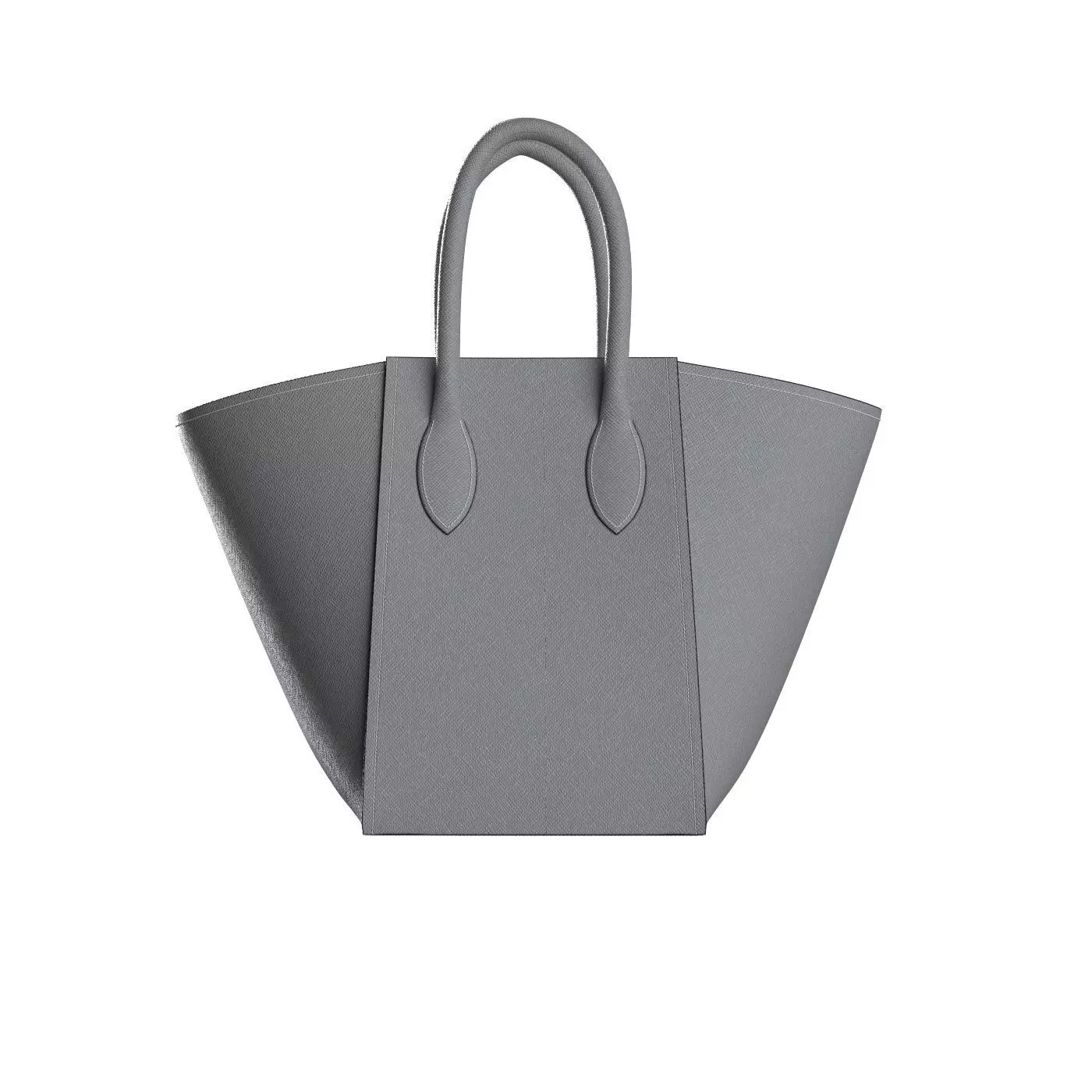 Grey Leather Tote Bag 3D model