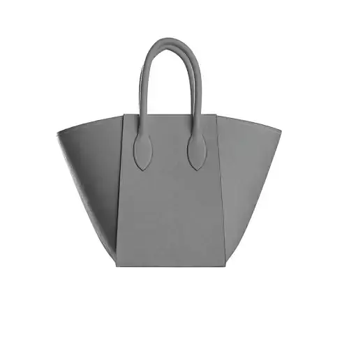 Grey Leather Tote Bag
